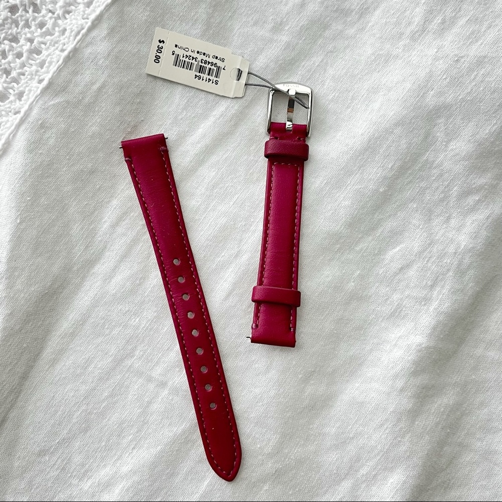 NWT Fossil Leather Watch Band, 14 mm, pink
